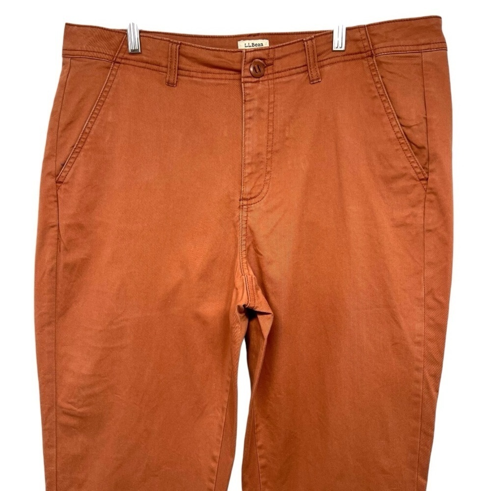 L.L. Bean Favorite Fit Rust Organic Cotton Classic Chino Pants Women’s 12 - Picture 3 of 11
